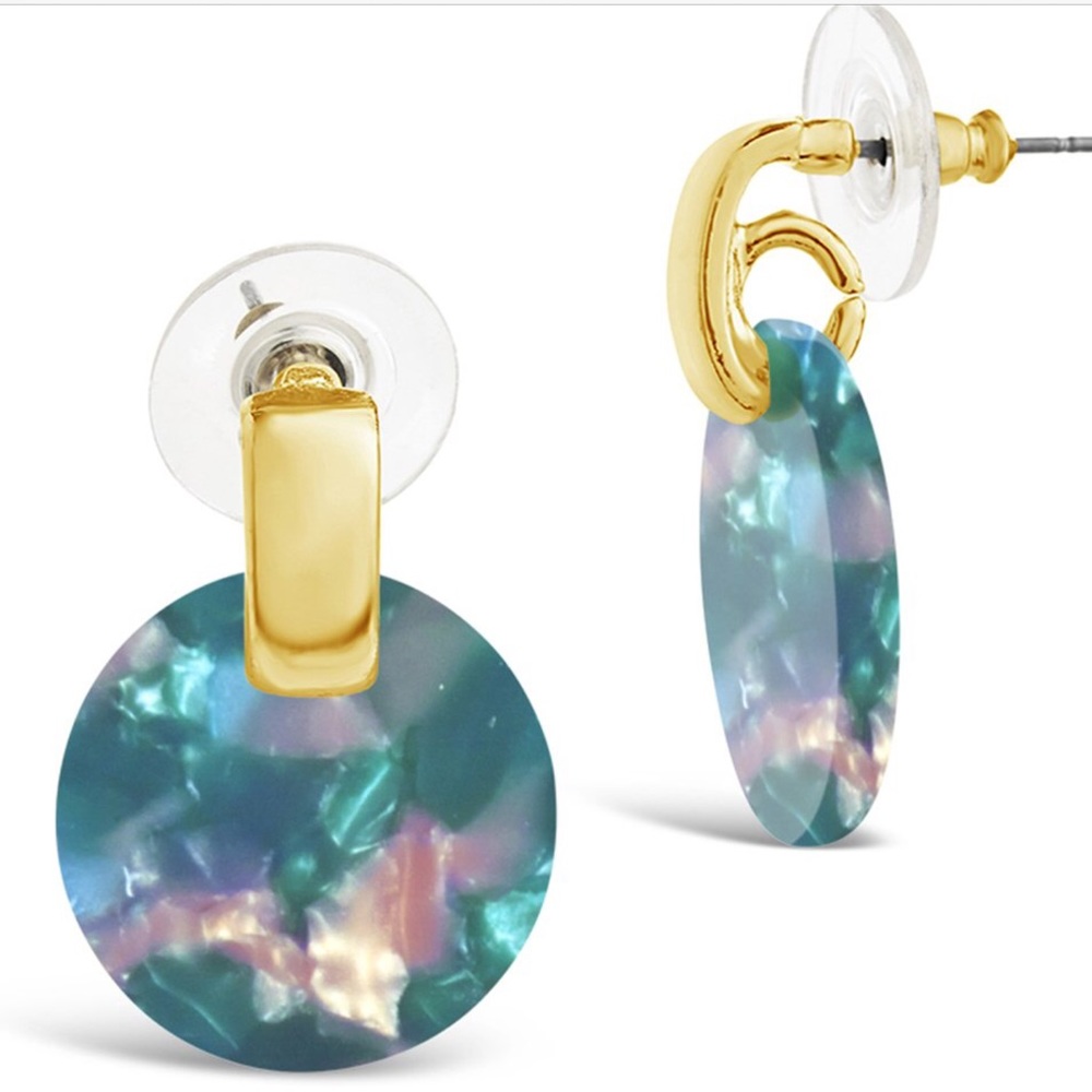 Sterling Forever Circle Stud Resin Earrings